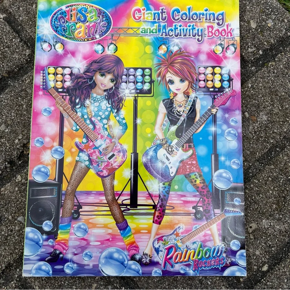 Lisa Frank Rainbow Rockers Retro Y2K Giant Coloring Book New